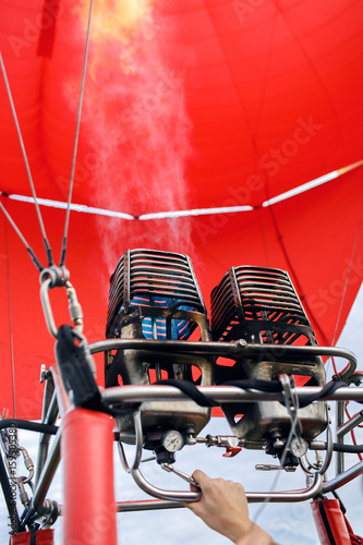 A Hot Air Balloon burners in operation