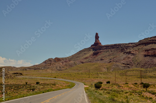highway in Northern Arizona between Kayenta and Oljato - Monument Valley US Route 163, Arizona, United States
