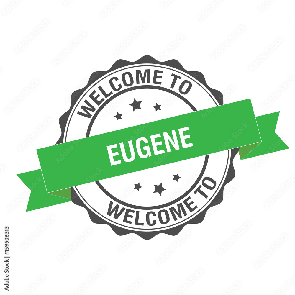 Obraz premium Welcome to Eugene stamp illustration