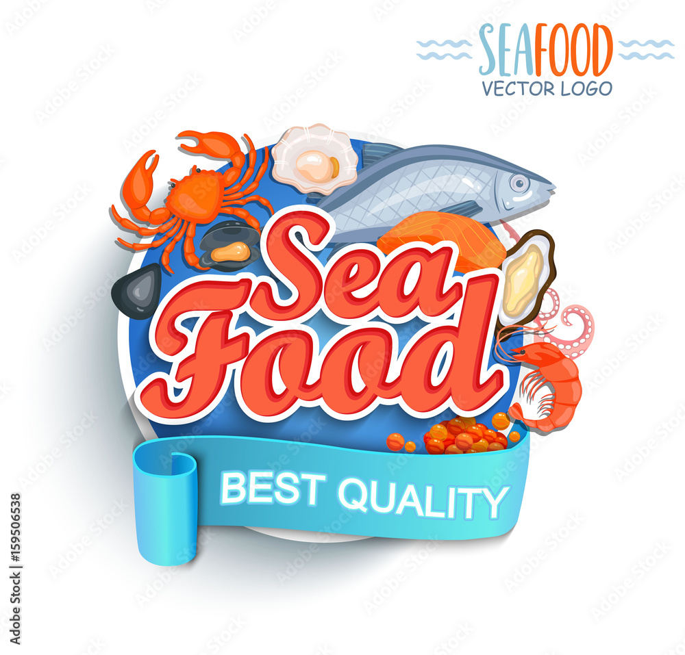 Seafood best quality logo.