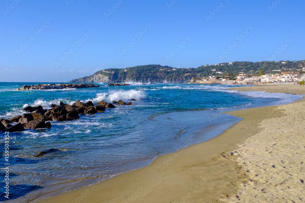 The beach of Chiaia, Ischia, Italy. The beach of Chiaia, Ischia, Italy.