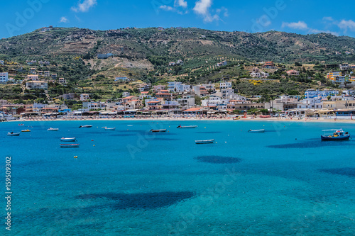 The beautiful coast and the bay of Agia Pelagia near Heraklion, Crete, Greece.