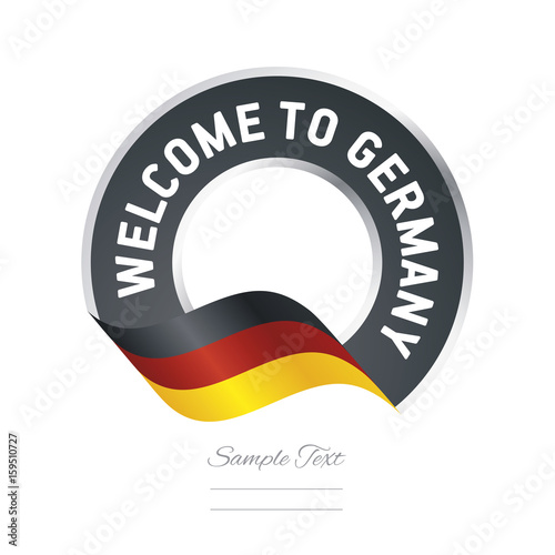 Welcome to Germany flag black label logo icon