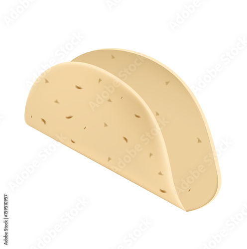 Vector illustration of empty tortilla for tacos