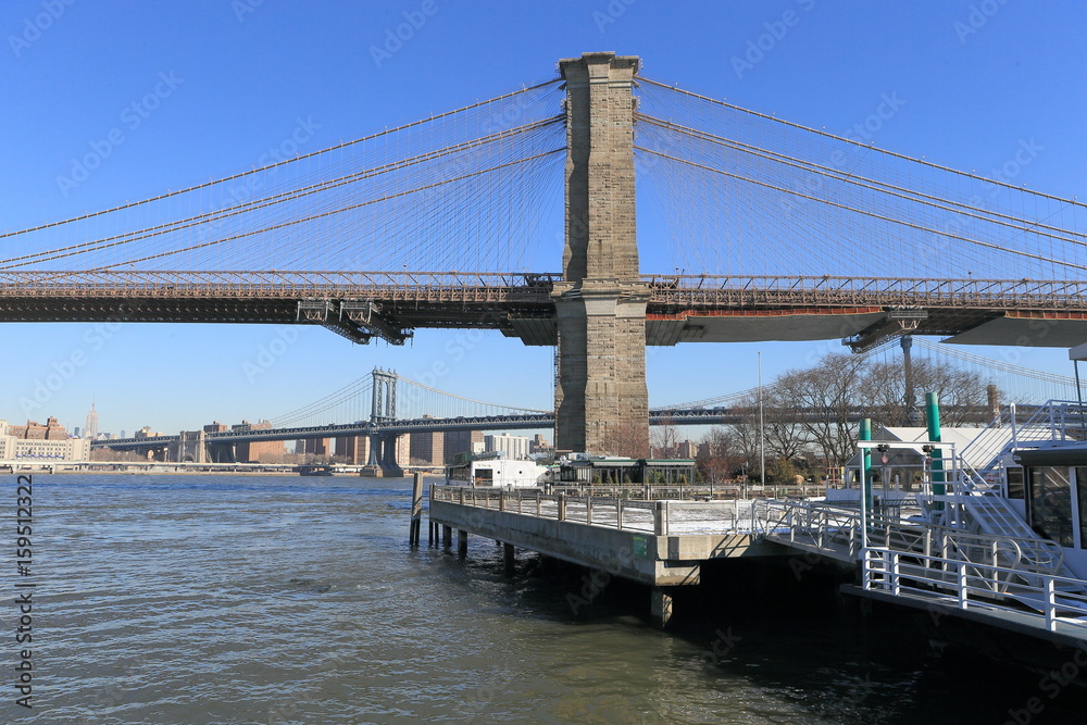 Naklejka premium マンハッタン ブルックリン 橋