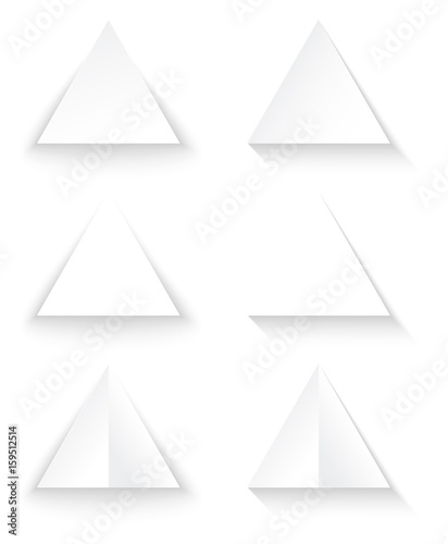 Free Download Set of six triangles on a white background with shadows - GFXLoad