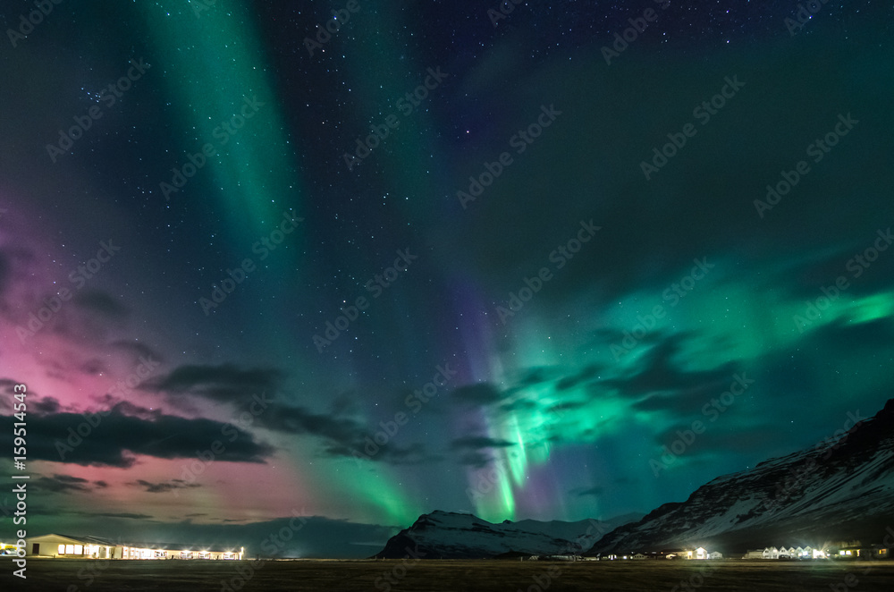 colorful northern lights 
