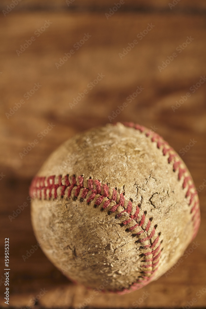 an old, worn, American, baseball an old, worn, American, baseball