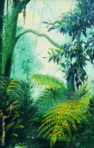 Rainforest Lights and Shadows painting