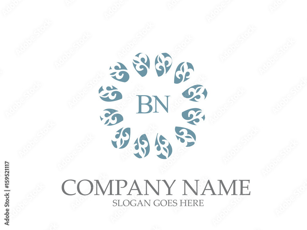 Abstract BN  Letter Monogram Elegant Logo Design