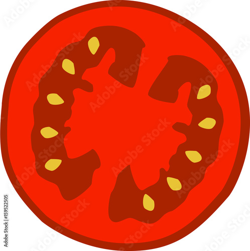 Red sliced tomato vector