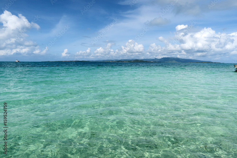 コーラルグリーンの沖縄の海