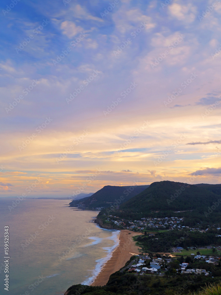 Golden hour view from Bald Hill Lookout