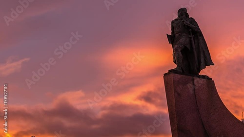 sunise timelapse in reykjavik iceland photo