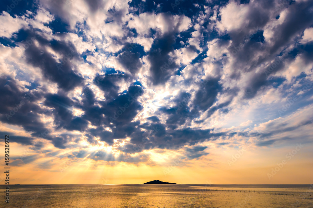 Sunrise, landscape. Okinawa, Japan, Asia.