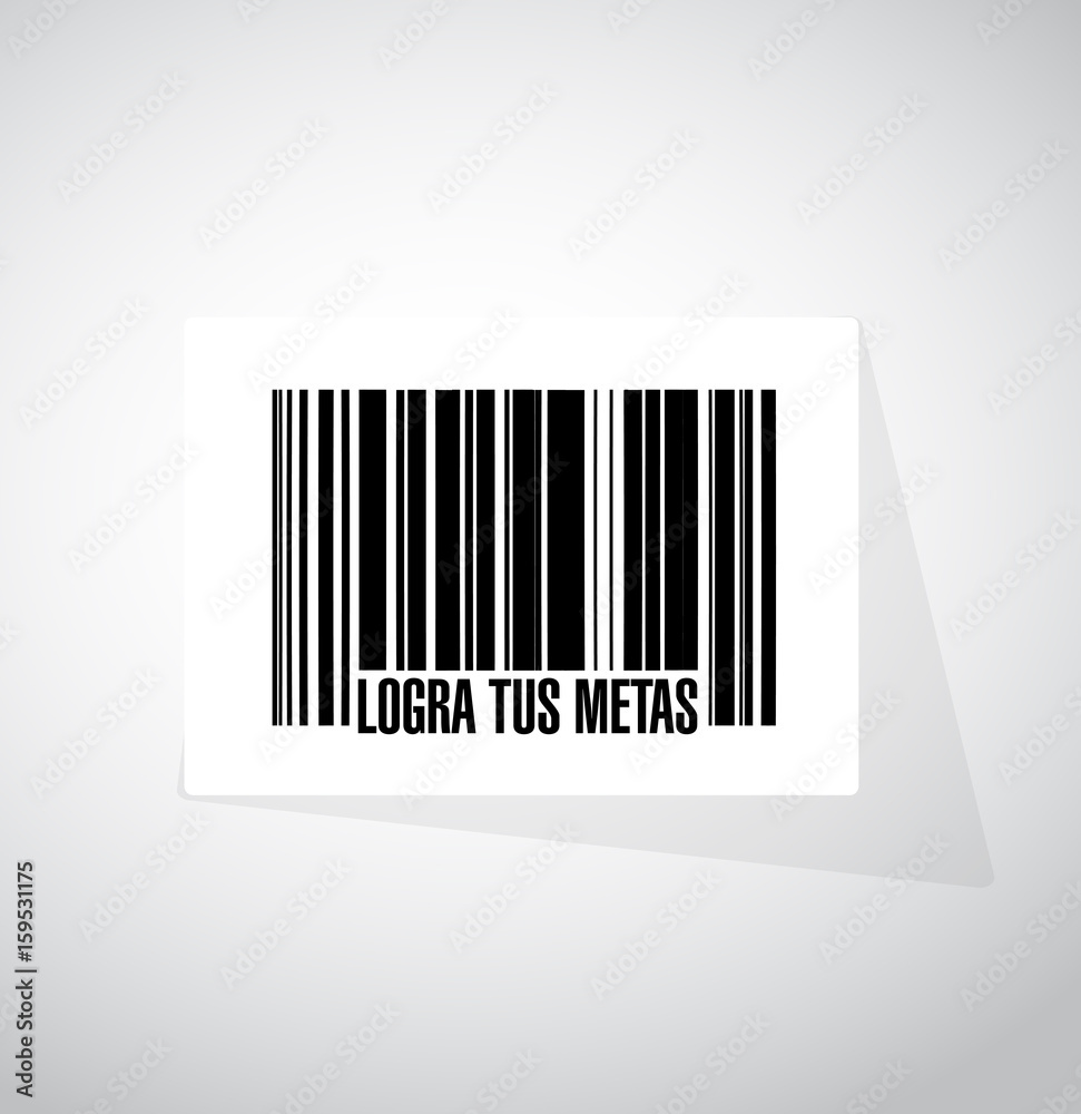 achieve your goals barcode sign in Spanish. achieve your goals barcode sign in Spanish.