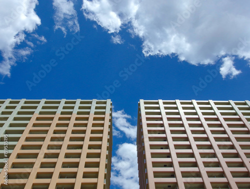 two high building and blue sky