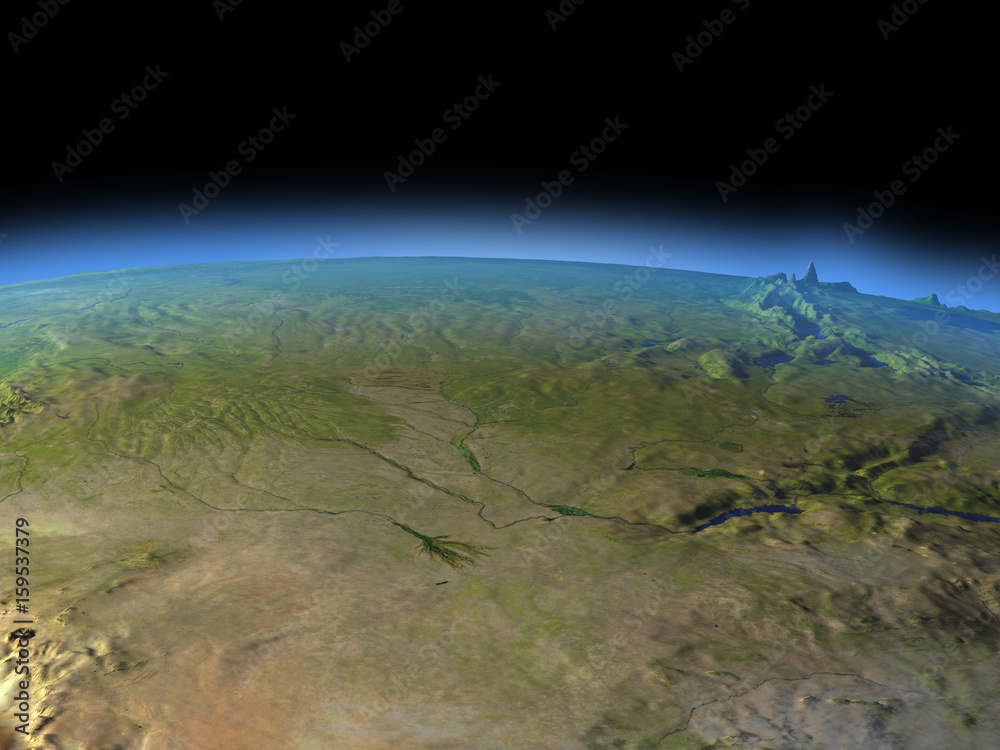 Okawango delta from space