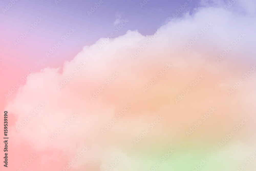 fluffy cloudy sky with pastel gradient filter, nature abstract background