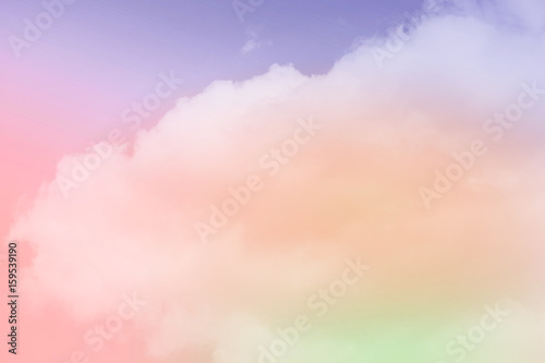 fluffy cloudy sky with pastel gradient filter, nature abstract background