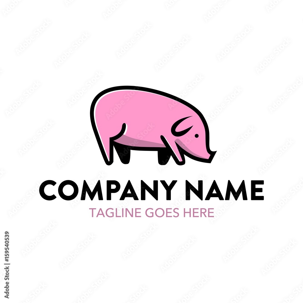 Pig Cartoon Logo Character Pig Cartoon Logo Character