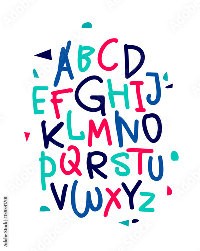 Hand drawn vector alphabet