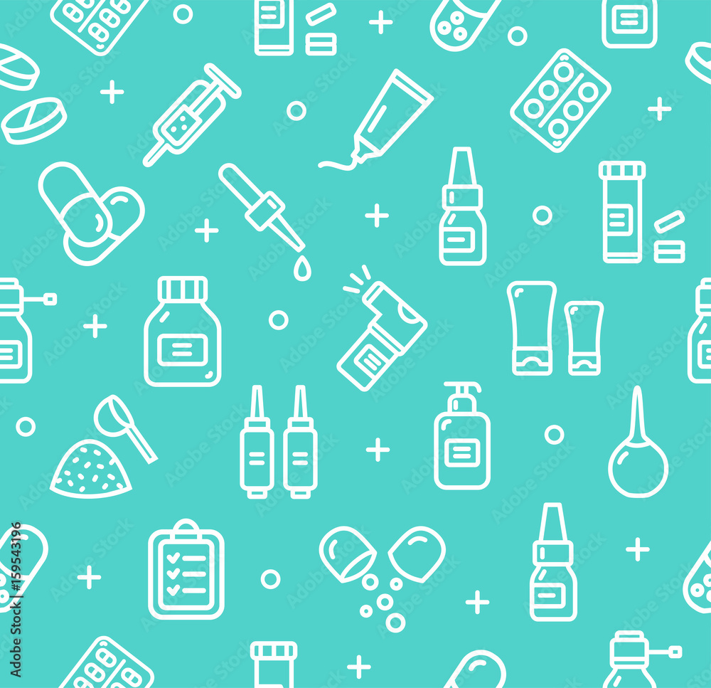 Pills Related Medical Pattern Background. Vector Pills Related Medical Pattern Background. Vector