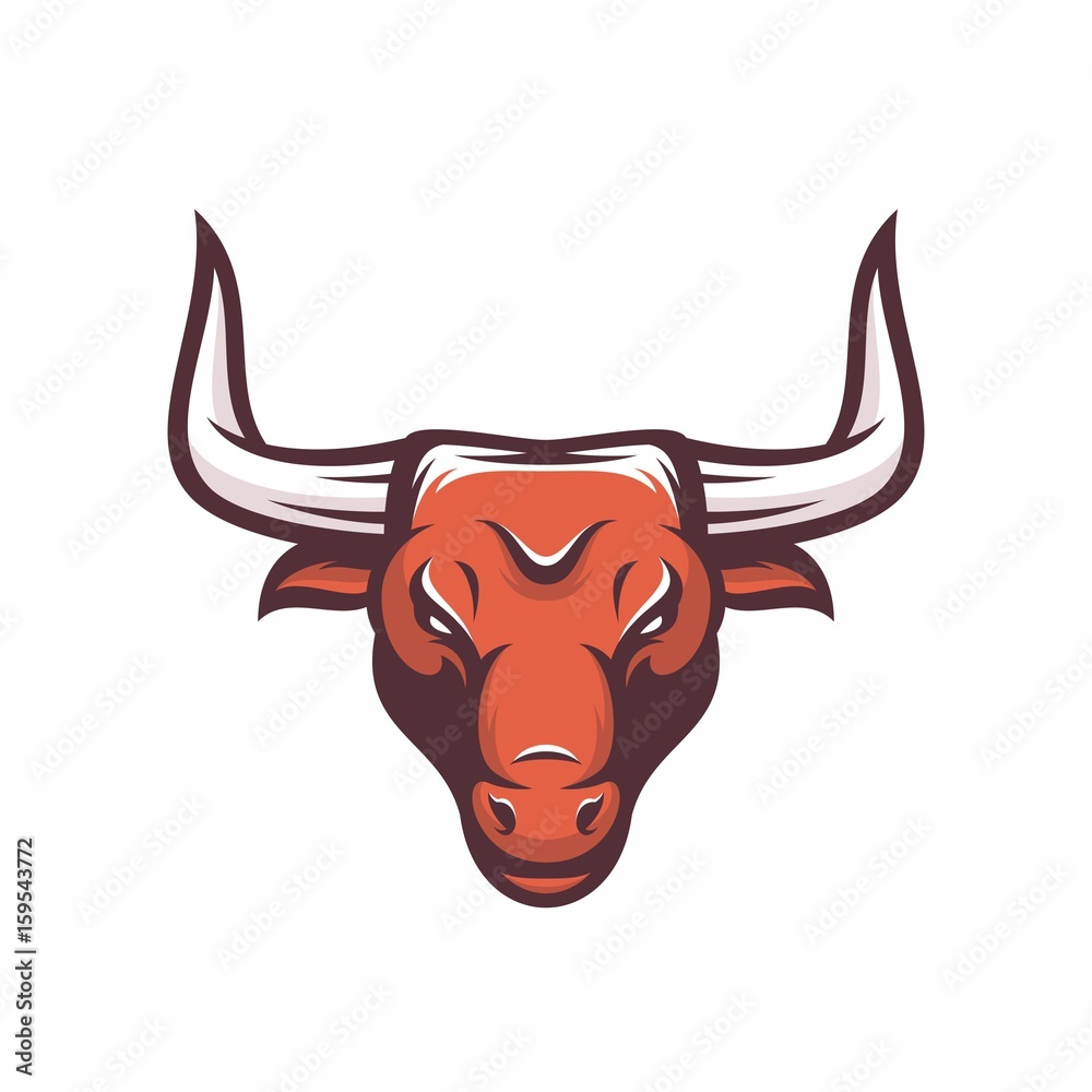Fototapeta premium Bull Animal Head Mascot Vector Logo