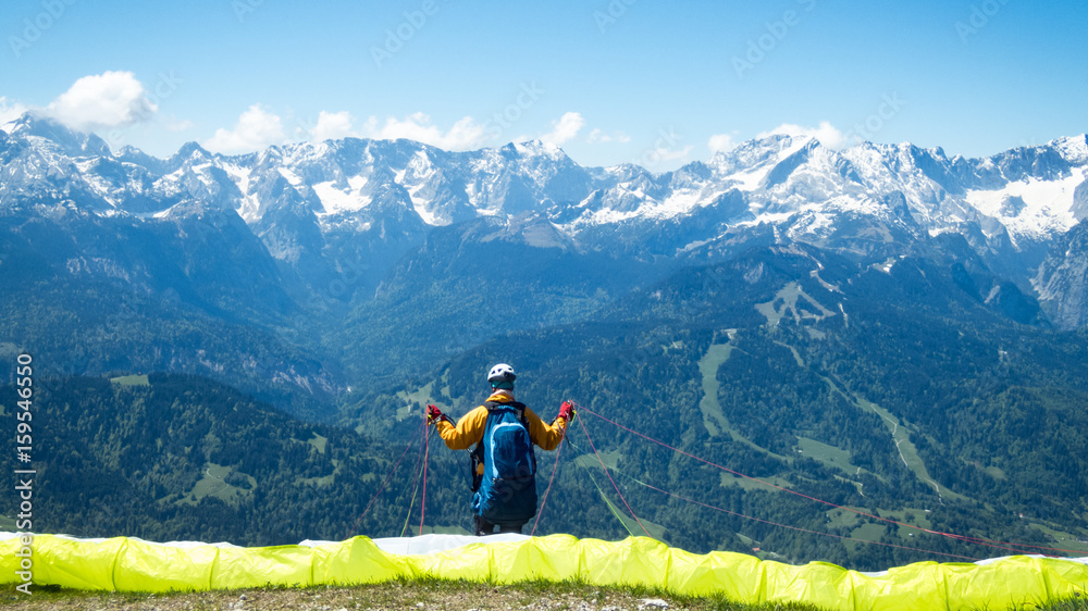 Fototapeta premium Paraglider im Allgäu 