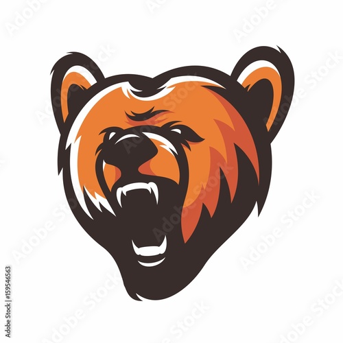 Fototapeta Naklejka Na Ścianę i Meble -  Bear Animal Head Mascot Vector Logo