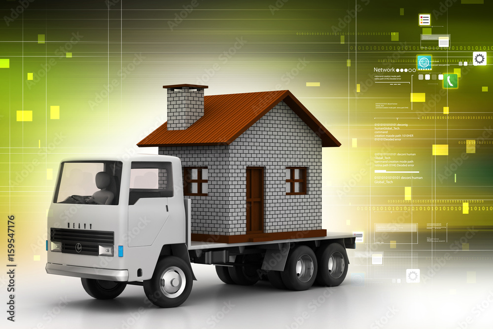 Obraz premium Truck carrying home