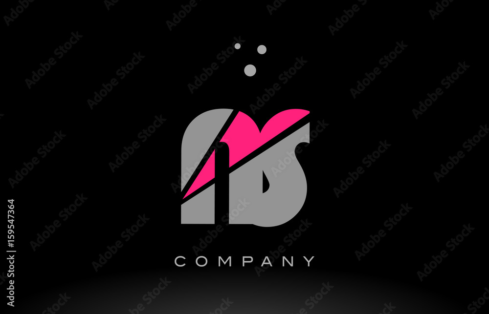 Fototapeta premium ns n s alphabet letter logo pink grey black icon