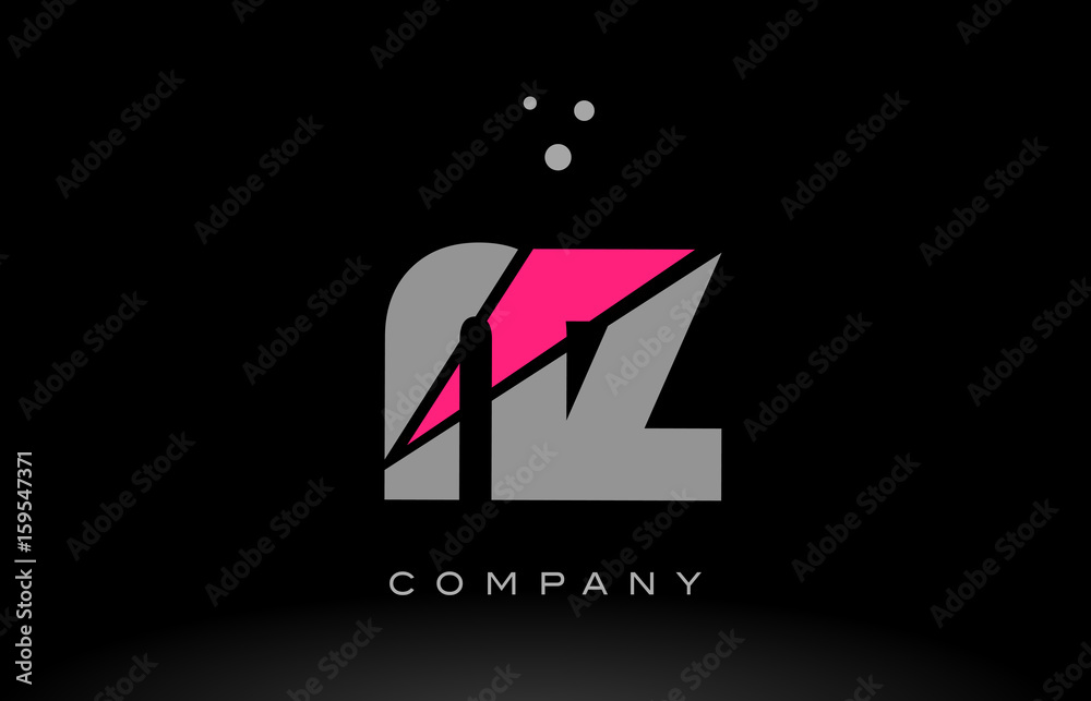 nz n z alphabet letter logo pink grey black icon nz n z alphabet letter logo pink grey black icon