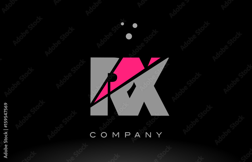 rx r x alphabet letter logo pink grey black icon rx r x alphabet letter logo pink grey black icon