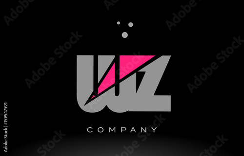 wz w z alphabet letter logo pink grey black icon
