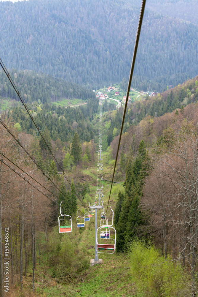 The cable car of the town of Slavsk