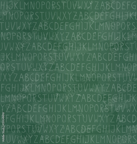 seamless pattern with alphabet on chalkboard background