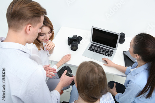 Group of students with inst...