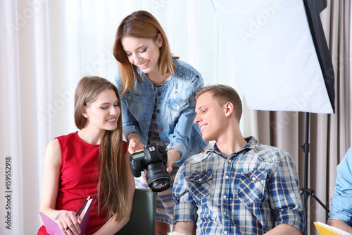 Group of students with inst...