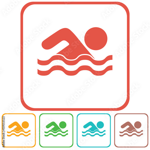 Swimming water sport icon