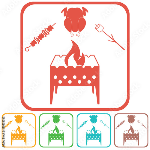 Brazier zephyr, kebab and chicken icon