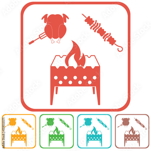 Brazier kebab and chicken icon