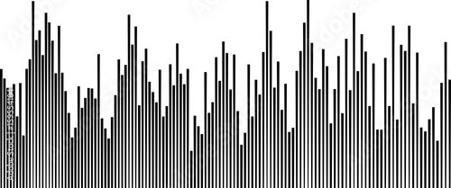 Sound waves in black and white background. Analog signals or equalizer lines. VEctor illustration.