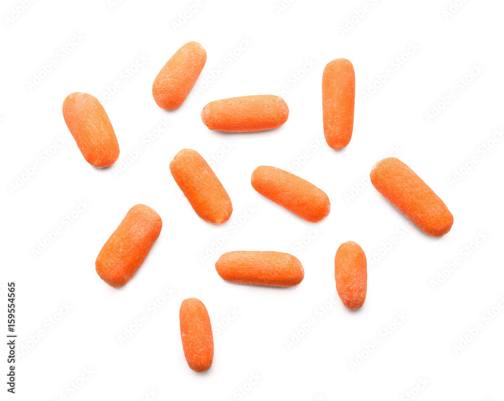 Fresh baby carrot on white background Fresh baby carrot on white background