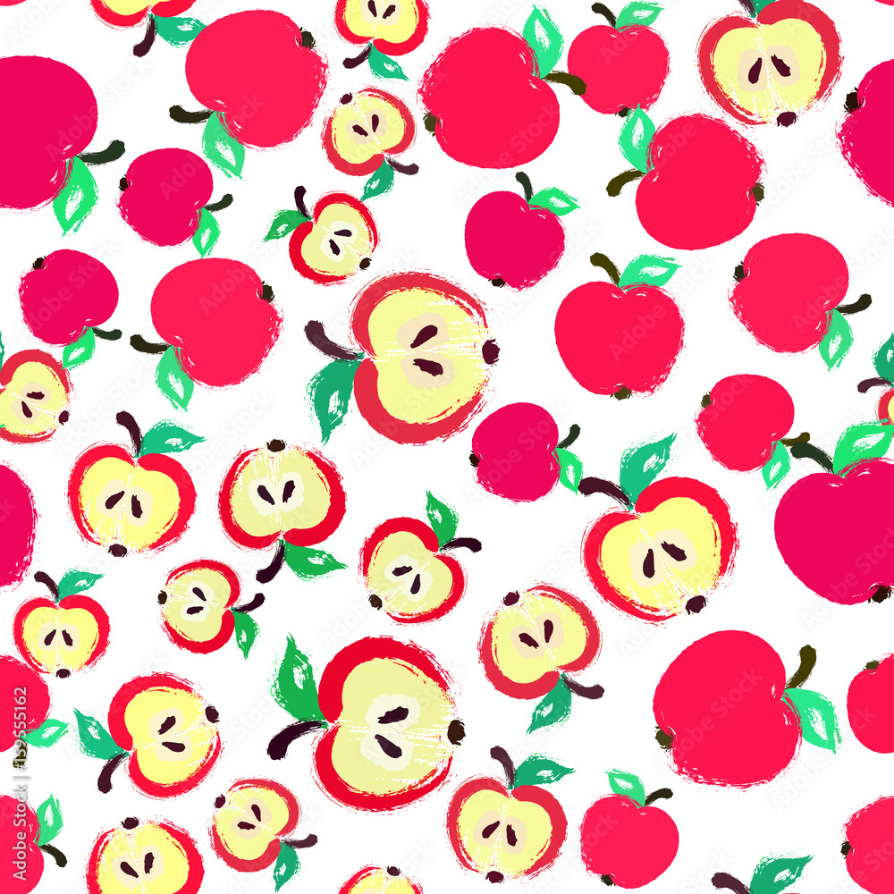 Apple Background Painted Pattern Apple Background Painted Pattern