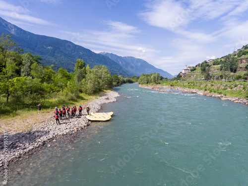 Rafting on Adda river in Valtellina