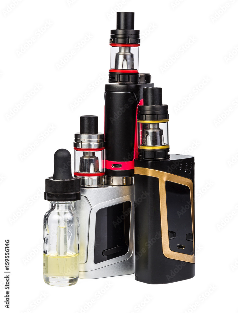 electronic cigarettes collection isolated on white electronic cigarettes collection isolated on white