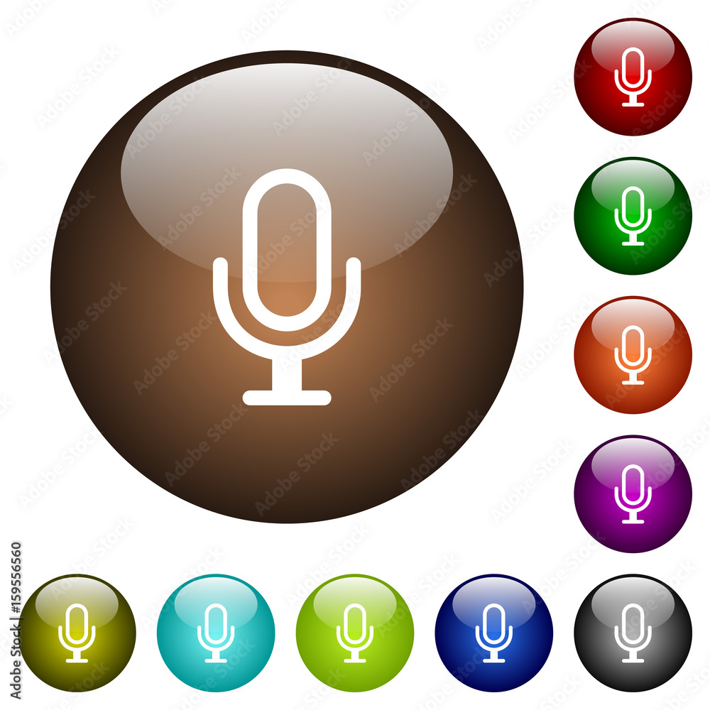 Microphone color glass buttons Microphone color glass buttons