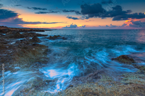 Amazing seascape, landscape with sunrise or sunset. Long exposure. © Lukasz Sokol