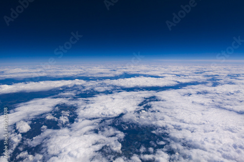 Aerial view from plane over earth